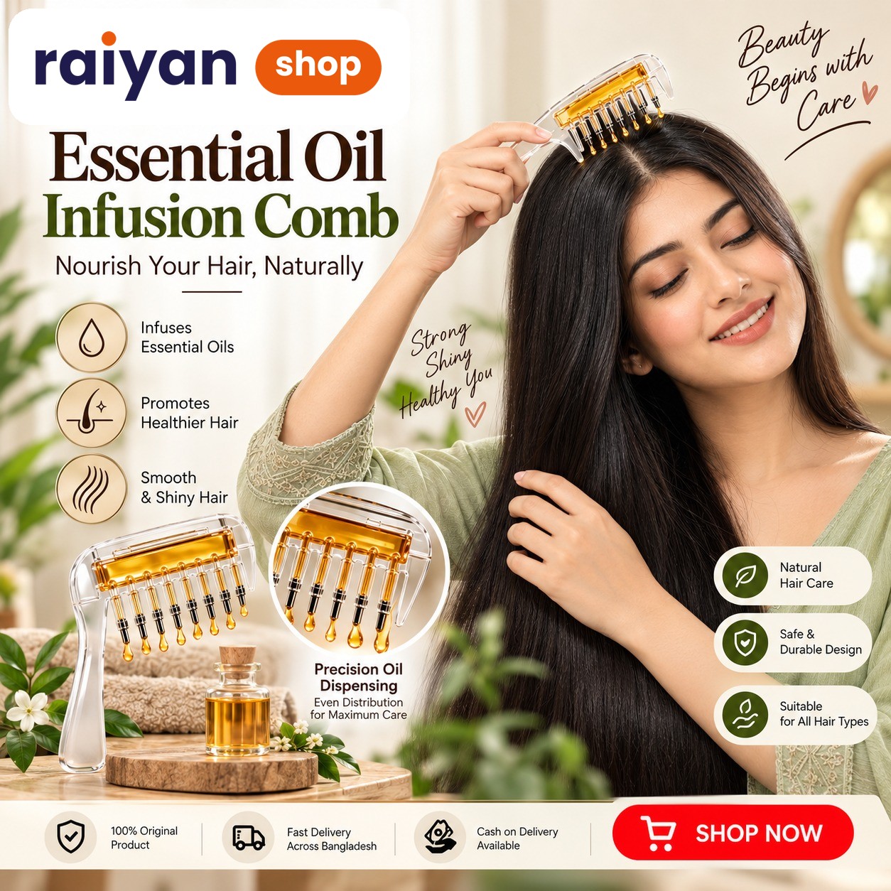Hair Care Oil Dispensing Comb